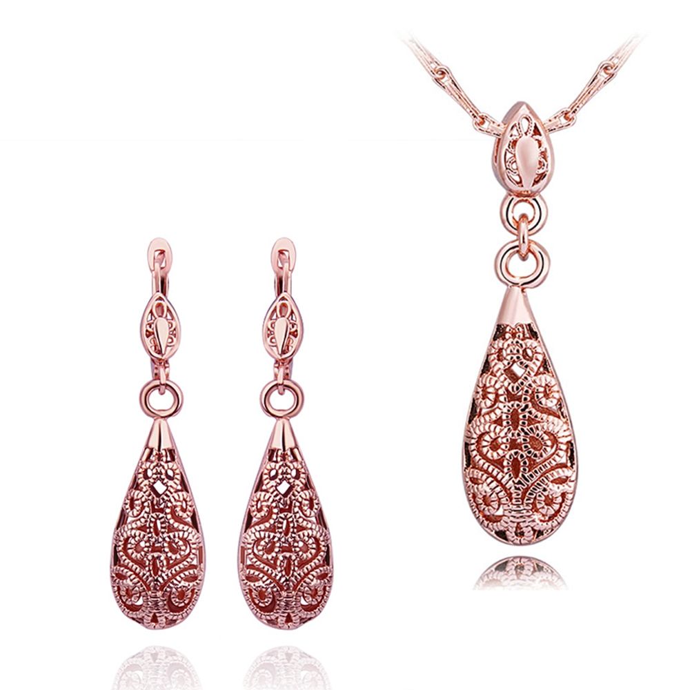 2014 nouveau design 18K plaqué or boucles d'oreilles collier de bijoux de mode ensemble livraison gratuite cadeaux de Noël pour les femmes
