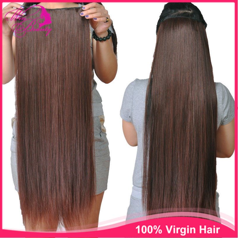 2020 100 Human Full Head Clip In Hair Extensions Straight