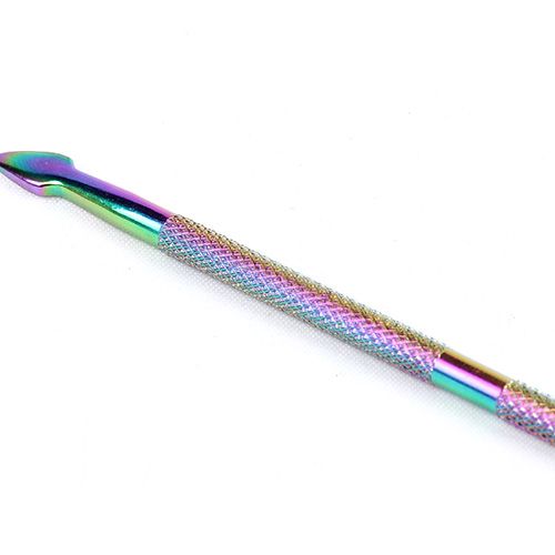 Nail Tools cuticle pusher färg titan professionell senior sked 10 st / nagel renare manikyr pedicare rostfritt stål TTS-07