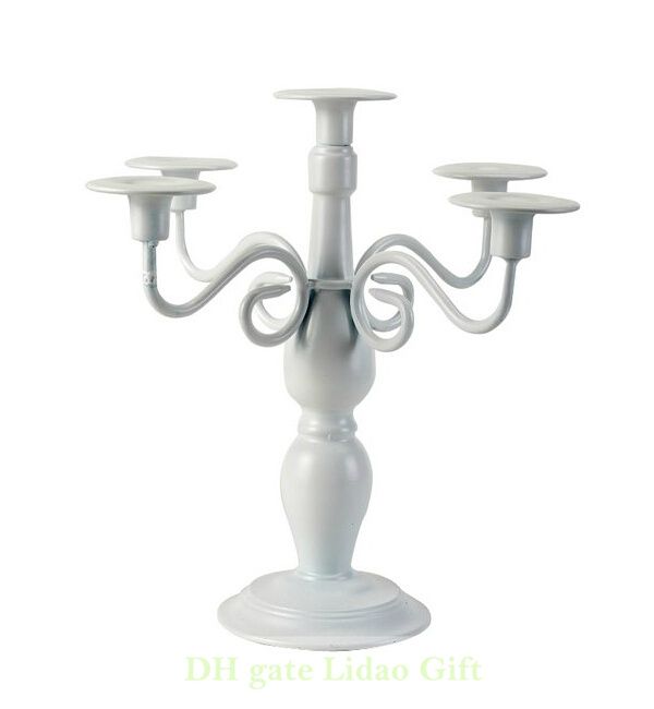 White 5 Head Metal Taper Candle Holder For Wedding Decoration Party Stuff Favors Gifts From