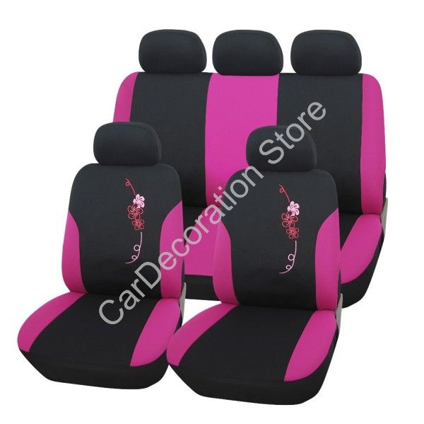 New Polyester Pink Butterfly Embroidery Design Girly Front Rear