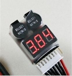 100 unids / lote 1-8s Nueva Digital Lipo batería Indicador de voltaje voltímetro monitor zumbador Alarma