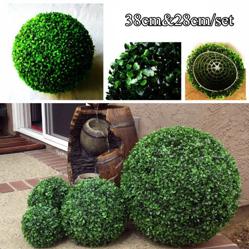 Decorative Boxwood Balls Entrancing One Set 38Cm&28Cm Artificial Grass Boxwood Ball Kissing Ball For 2018 Decorative Boxwood Balls Glamorous One Set 38Cm&28Cm Artificial Grass Boxwood Ball Kissing Ball For Decorating Inspiration