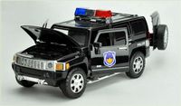 Wholesale 1 Scale Alloy Metal Diecast ForPolice Car Model For Hummer H3 Collection Model Toys Car With Sound Light Black White