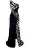 Angel-fashion Women One Shoulder Zebra Beaded Gemstones Stitching Evening Dresses Prom Gowns Evening Dress Party Dress 072338o