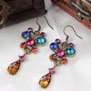 Hot Sales 50Pairs/lot Mixed Style Vintage Bronze Crystal Resin Fashion Earrings earrings New fashion jewelry Women Girls Earrings