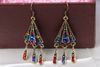 Hot Sales 50Pairs/lot Mixed Style Vintage Bronze Crystal Resin Fashion Earrings earrings New fashion jewelry Women Girls Earrings