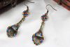 Hot Sales 50Pairs/lot Mixed Style Vintage Bronze Crystal Resin Fashion Earrings earrings New fashion jewelry Women Girls Earrings