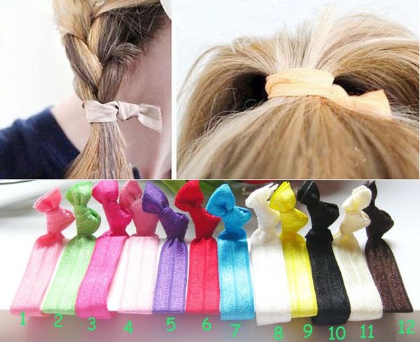 Elastic Hair Ties No Crease Ponytail Holder Twist Jay Ribbon Band