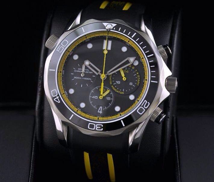 Top Sale watch Male Clock Mens quartz chronograph wristwatch Black Rubber watch OM12-image-196440636