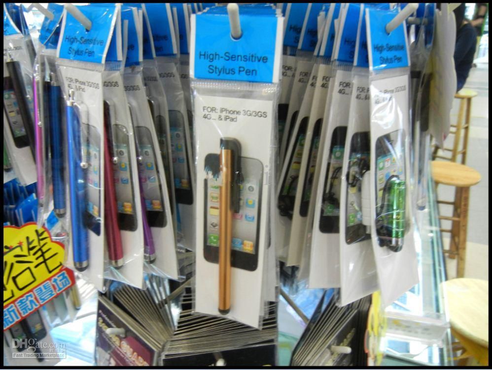Hele capacitieve scherm Stylus Pen Touch-pennen met retailpakket 10 kleuren8382925