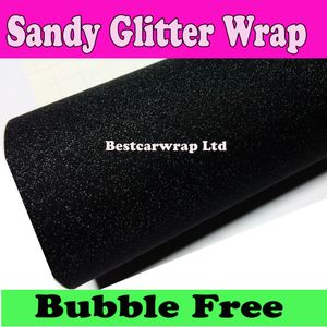 Black Sandy Glitter Vinyl Car Wrappling пленка Sparkle с воздухом бесплатно FedEx Бесплатная доставка 1,52x30 м/рулона бесплатная доставка