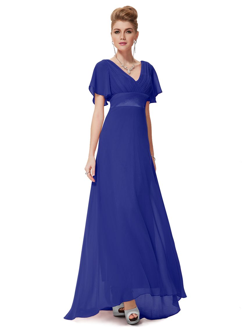 Purple Blue Pink Bridesmaid Dress HE09890 Glamorous Double V Neck ...