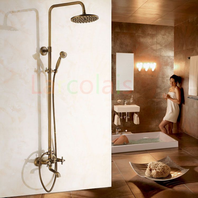 2020 Larcolais Antique Brass Bathroom Bathhouse Tub Shower Faucet