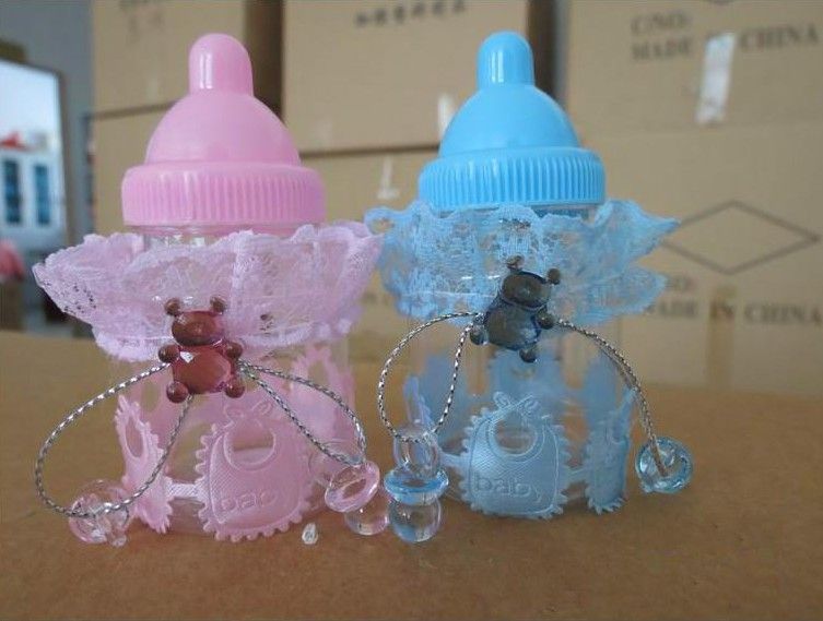 Acheter Nouvelle Arrivee Bebe Douche Faveurs Boite De Bonbons Bouteille De Lait Avec Dentelle Ours Pour Table Decorations Livraison Gratuite De 0 62 Du Jackylucy Fr Dhgate Com