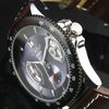 Relojes de pulsera mecánicos de esqueleto de acero inoxidable con banda de cuero ganador de moda para hombres, reloj de pulsera mecánico automático de lujo