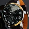 2021 Vinnare Fashion Casual Luxury Male Leather Business Skeleton Mechanical Men Self Wind Military Wrist Watch Present Clock323T