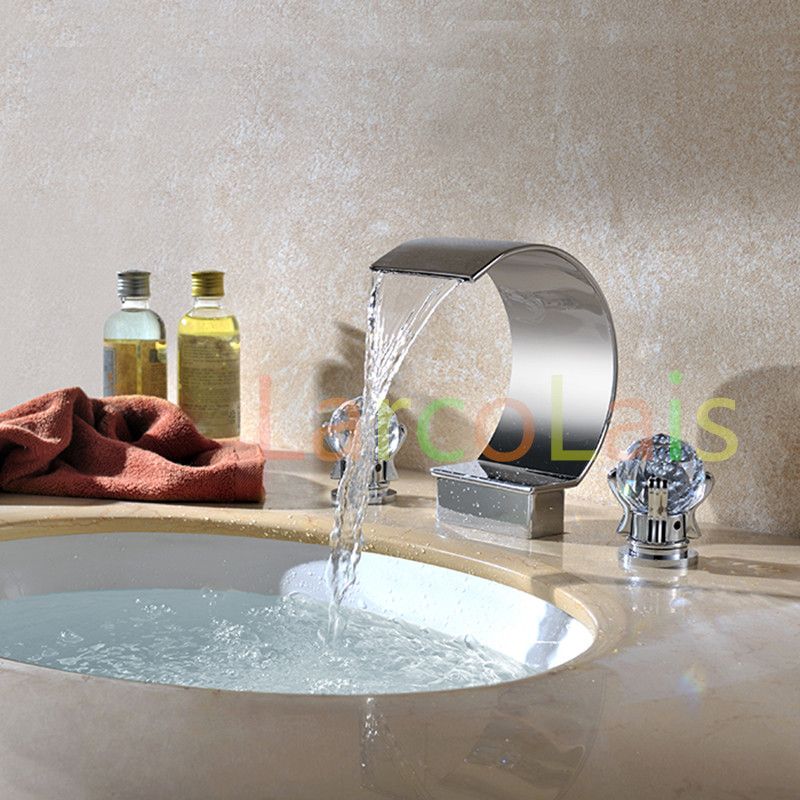 Bathroom Faucets With Crystal Handles 2017 larcolais waterfall dual crystal handle tub faucet bathroom Bathroom Faucets With Crystal Handles 2017 larcolais waterfall dual crystal handle tub faucet bathroom