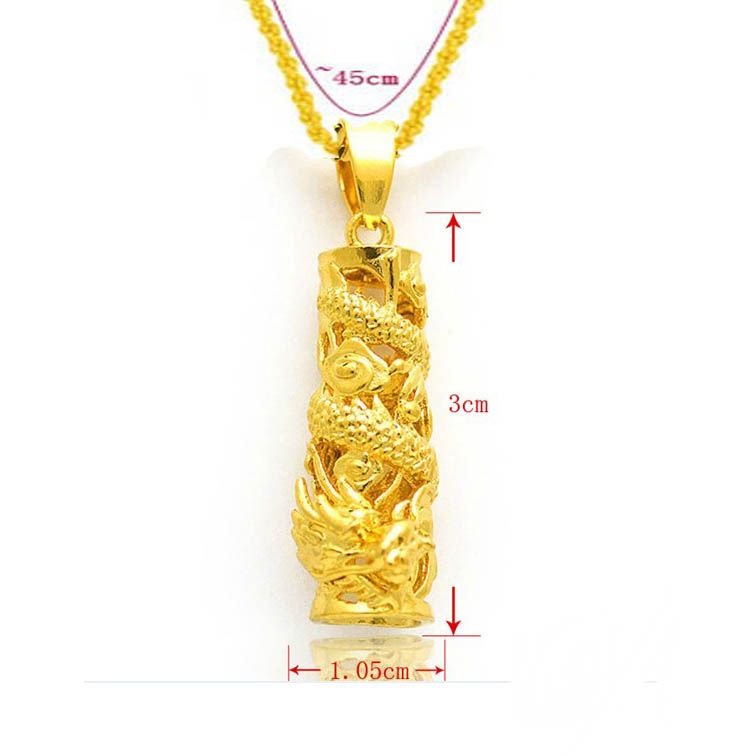 24k gold plated hover dragon pendant necklace , male marry statement chain for 2016 male collier jewelry