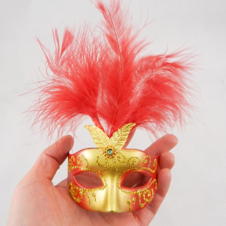 Cute Feather Mini Mask Venetian Masquerade Ball Decoration Carnival ...