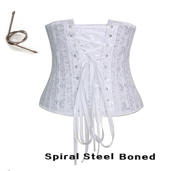 24 Corsetto disossato in acciaio a spirale Vita Trainer Corsetti allenamento sottoseno Bustier Cincher Shapewear Nero Bianco XS-6XL308A