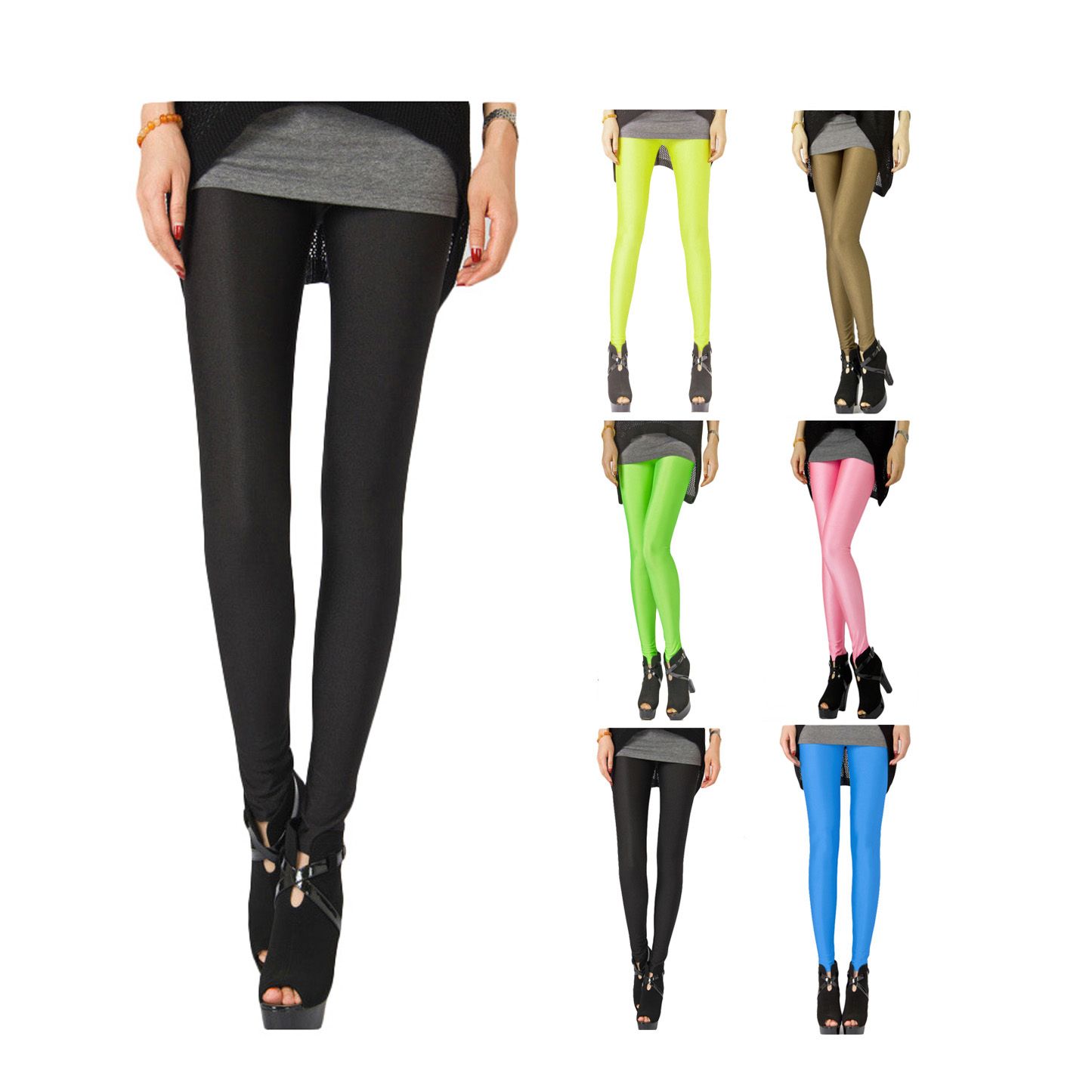 shiny neon leggings