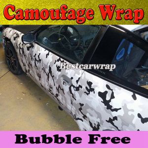 Arctic Snow schwarz weiß grau Tarnfolie/Camo-Car-Wrap-Folie mit luftblasenfreier Camo-Car-Wrapping-Folie, Aufkleberfolie, 1,52 x 30 m/Rolle