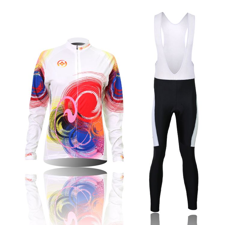 2014 New Womens Cycling White Cycling Jersey Long Sleeve Jersey Shirts
