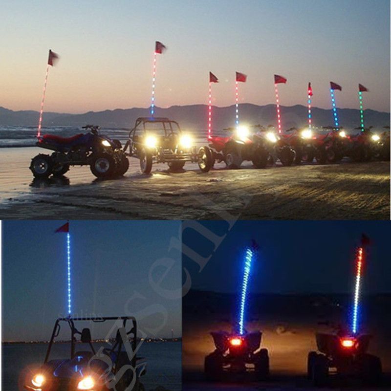 LED Light Whips Feet LED Lighted Whip For Atv Utv Green Light ATV UTV