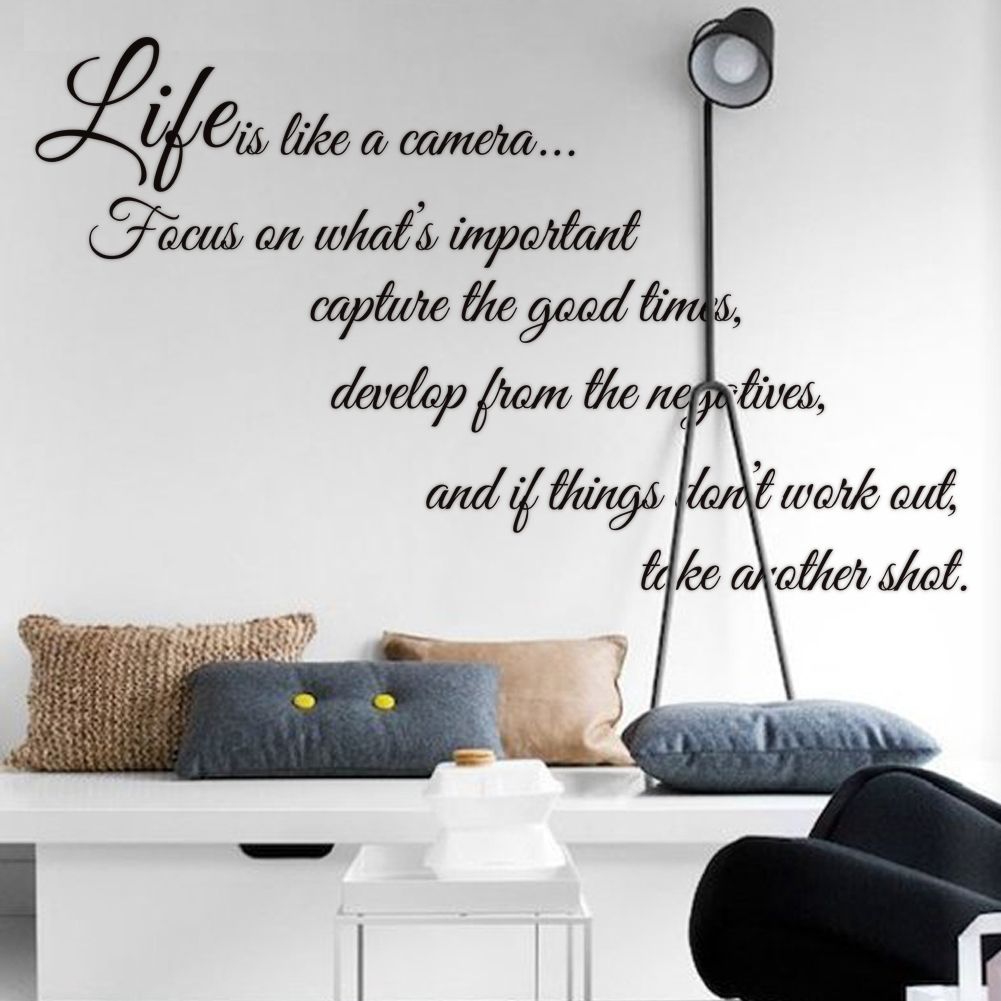 Life Is Like A Camera Quote Wall Stickers Decal Home Decor ...