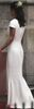Vintage Niedrogie Pippa Middleton Druhna Sukienka Tanie Proste Projektant Białe Suknie Ślubne Linia Draped Neck Suknie ślubne UK