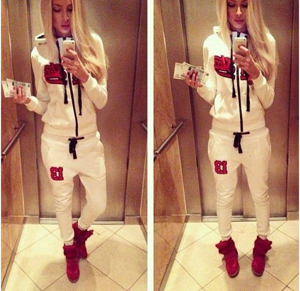 New Automne Hiver Star Style Plus Taille Sport Suit Moletom Black Star Sportswear Timati Print Set