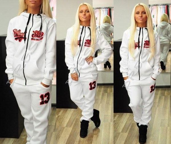 New Automne Hiver Star Style Plus Taille Sport Suit Moletom Black Star Sportswear Timati Print Set