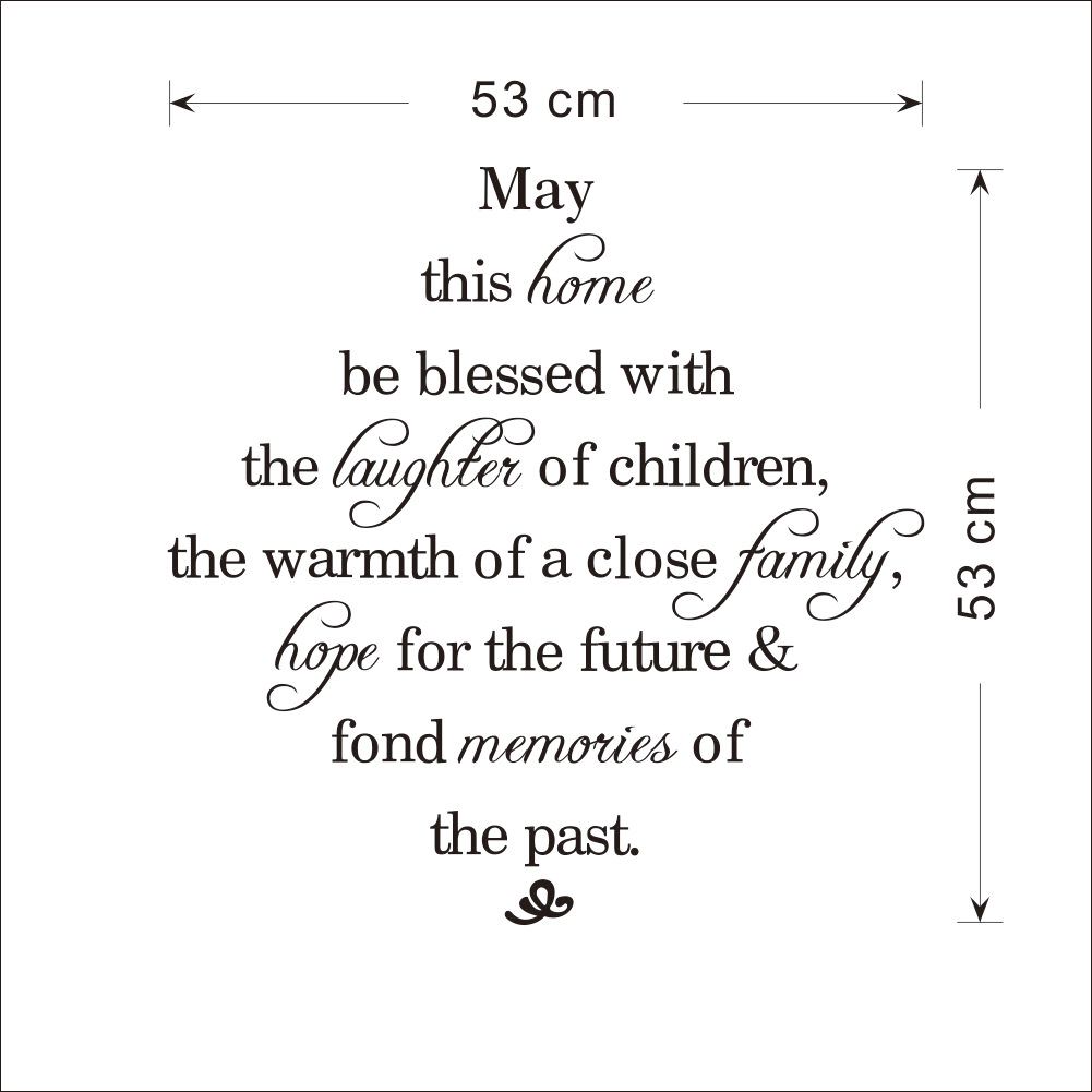 May this home be blessed with...WALL QUOTE DECAL VINYL LETTERING SAYING May this home be blessed with...WALL QUOTE DECAL VINYL LETTERING SAYING