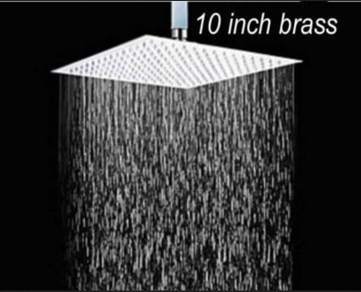 Luxury Wall Mounted Bathroom 10" Rainfall Shower Head Stainless Steel Shower Sprayer