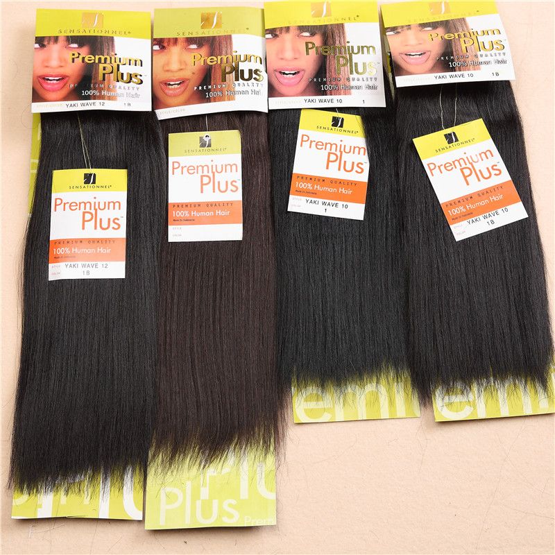 SENSATIONNEL Premium Plus Yaki Wave Human Hair Blend Synthetic Hair