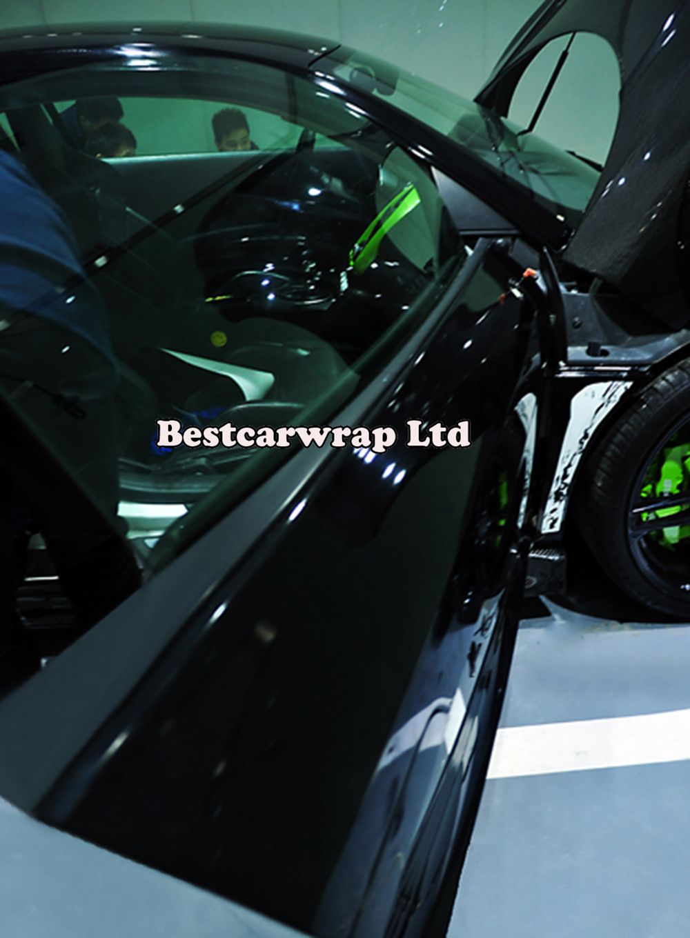 3 Layers Gloss Black Vinyl Wrap Car Wrap With Air Free Whole Body And