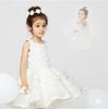 White Jewel Wedding Party High Quaity Lace Applique Girls dresses Ball Bown Knee-length Flower Girl Dresses