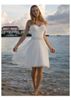 고품질 아가터 라인 석 얇은 짧은 캐주얼 해변 웨딩 드레스 신부 가운 무료 배송