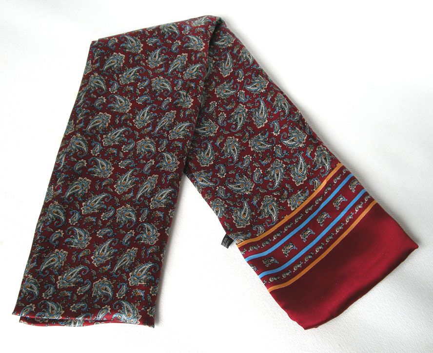 Mode Nieuwe vintage stijl 2015 Lange moerbei zijde dubbele laag zijde satijnen mannen print zijden sjaal nekkee274a