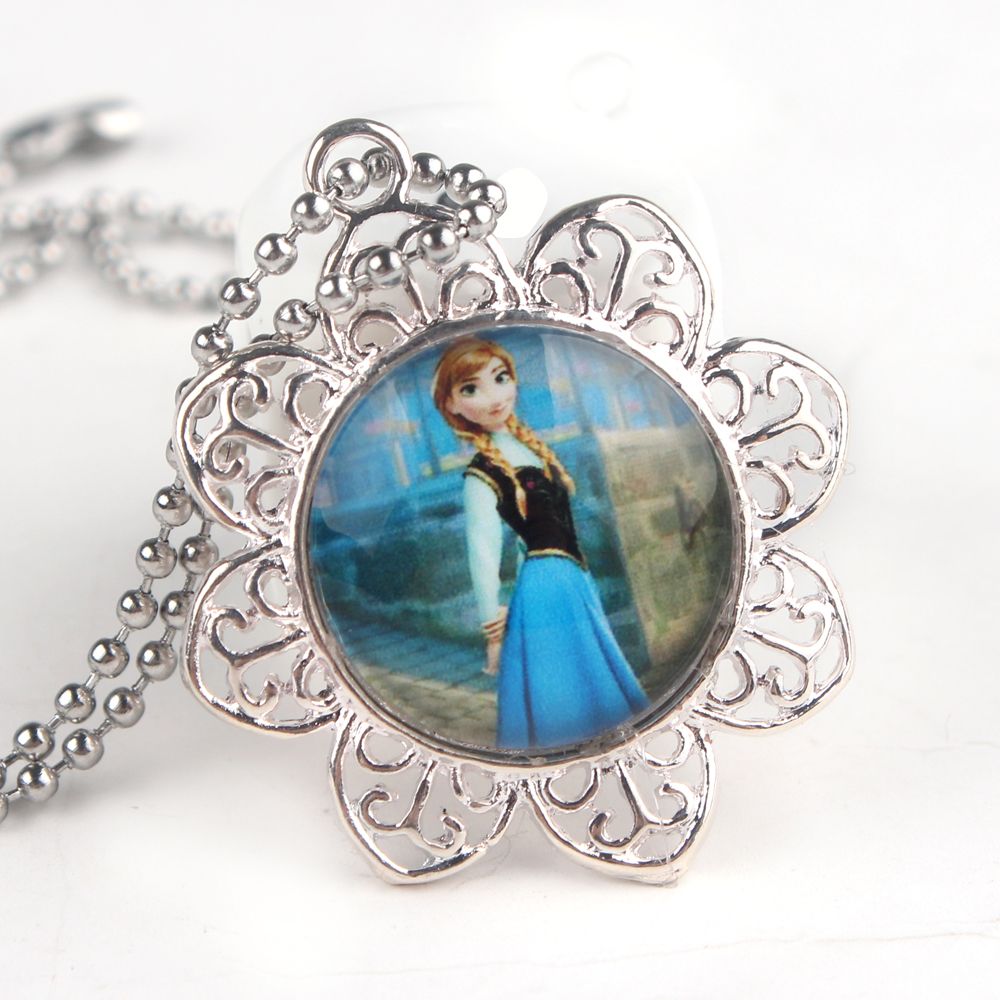 2020 New 2014 46cm Anna Frozen Necklace Handmade Photo Alloy Glass