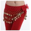 12 Colors 3 Rows with Coins Belly Dance Hip Skirt Scarf Wrap Belt Costume Stage Wear