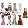 Cartoon animal hat scarf gloves fluffy plush hooded party long hats caps scarf beanie winter fur earmuff mitten XMAS COSPLAY perform props