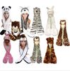 Dessin animé animal chapeau écharpe gants moelleux en peluche à capuche fête chapeaux longs casquettes écharpe bonnet hiver fourrure cache-oreilles mitaine XMAS COSPLAY effectuer des accessoires