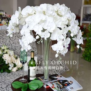 Falsche Orchideenblumen 10pcs/Los Phalaenopsis Orchideen Schmetterling Gefälschte Motten Orchideen für Hochzeit dekorative künstliche Blumen