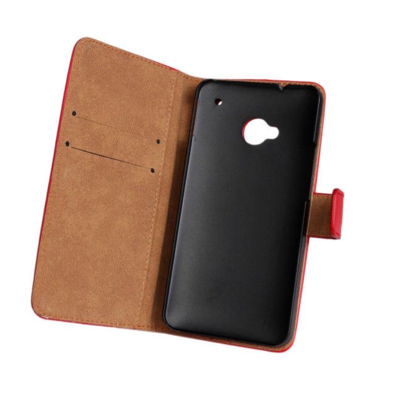 Wholesale Luxury Genuine Leather Flip Cover Case For Htc One M7 Folding Wallet Case For Htc One