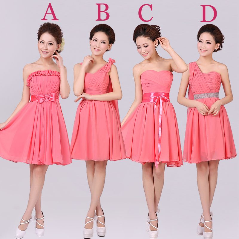 2014 New 4 Style Royal Blue Red Dress A Line Zhipper Knee Length