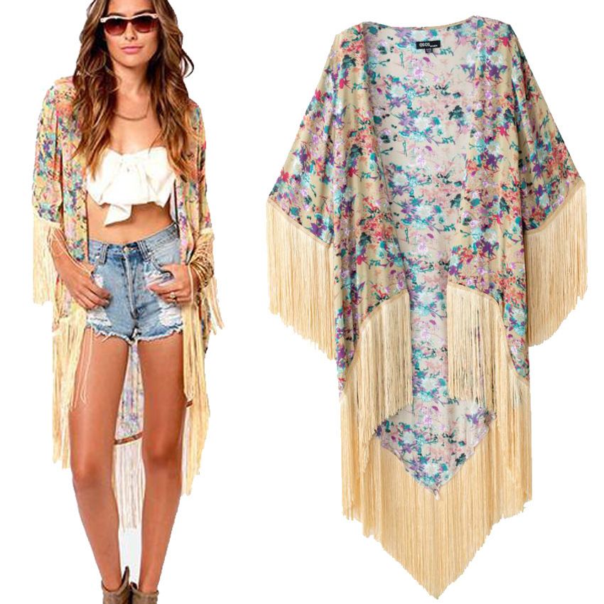 fringe kimono cardigan