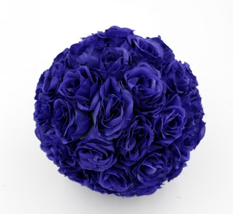 ロイヤルブルー5インチローズフラワーキスボール結婚式の花飾り2976104