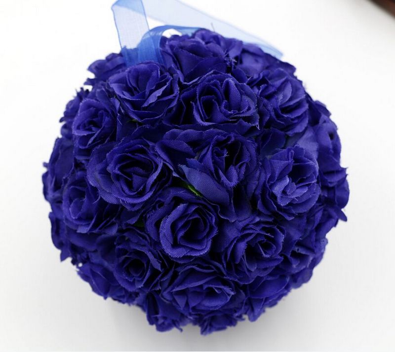 GORĄCO ! 10 sztuk Royal Blue 5inch Rose Flower Kissing Ball Ślubne Kwiaty Dekoracja